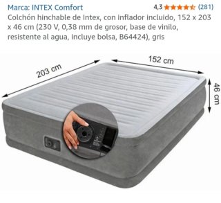 Colchón Hinchable Intex 152x203cm para reparar