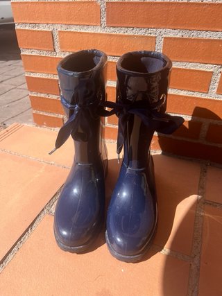 Botas agua niña lazo azul talla 37