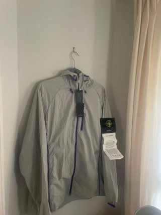 Stone Island Raso Gommato Chaqueta Gris