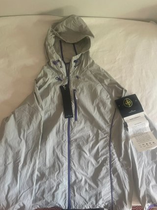 Stone Island Raso Gommato Chaqueta Gris