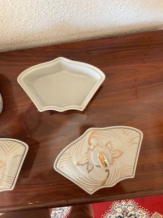 Set 4 Cuencos Cerámica con Tapa Dorada
