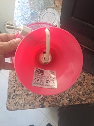 Lámpara Mesa Vintage UFO Rosa Transparente