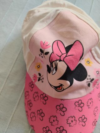 Gorra Minnie Mouse Niña Rosa y Blanca