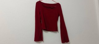 Blusa Roja Manga Ancha
