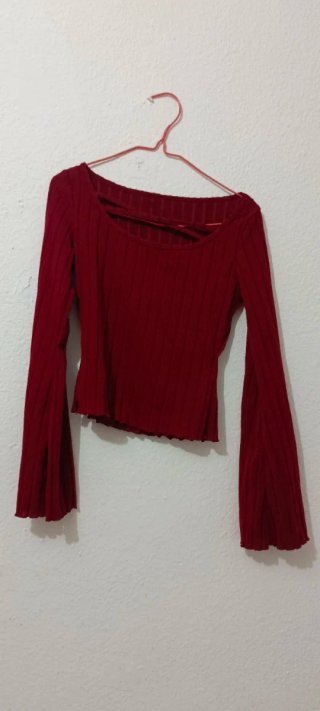 Blusa Roja Manga Ancha