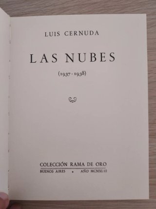 Las Nubes - Luis Cernuda - Colección Rama de oro