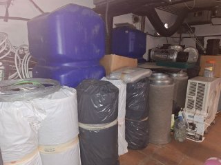 Ventilador industrial y material cultivo