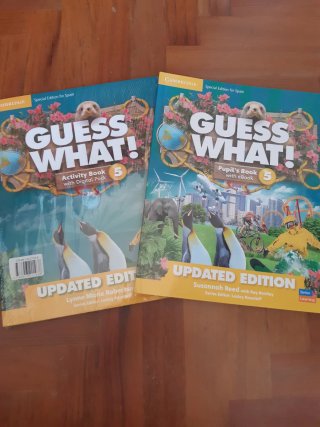 Libro  y activity Guess What 5 primaria Cambridge