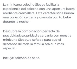 Minicuna colecho Sleepy
