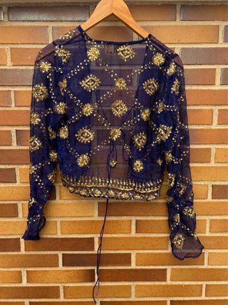 Bolero fiesta azul y dorado Corcuma talla única