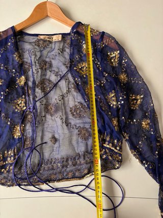 Bolero fiesta azul y dorado Corcuma talla única