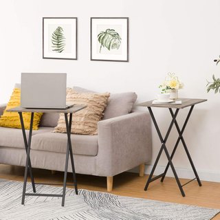 Mesa plegable industrial greige y negro