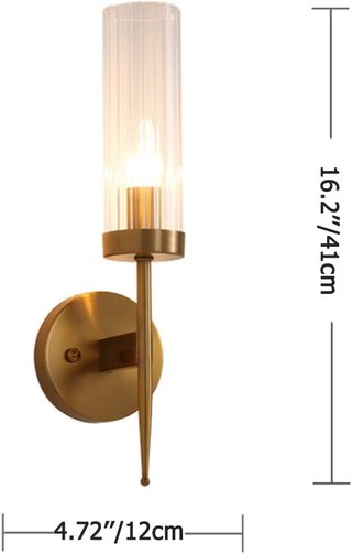 Lámpara de pared cristal dorada E14