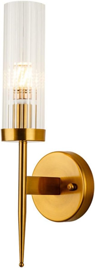 Lámpara de pared cristal dorada E14