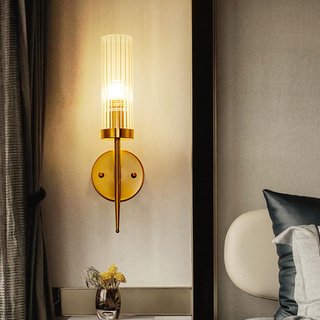 Lámpara de pared cristal dorada E14