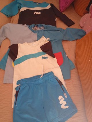 Conjunto chándal bebé azul y marrón