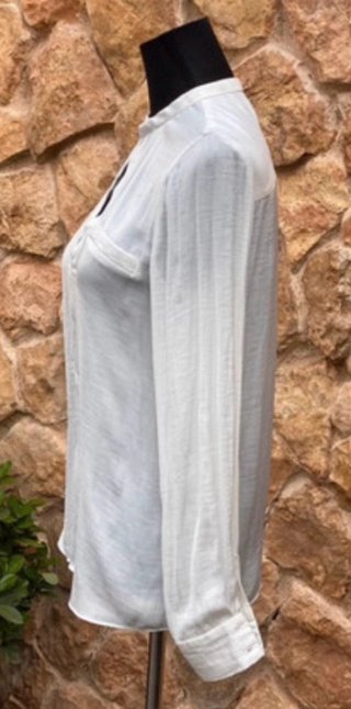 Blusa Zara Blanca Manga Larga