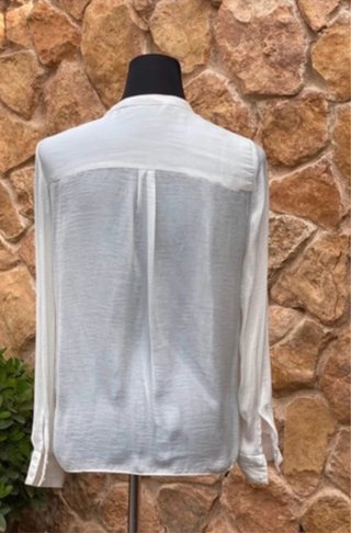 Blusa Zara Blanca Manga Larga