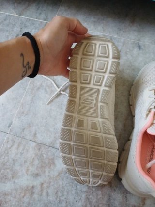 Zapatillas Skechers Beige y Rosa Talla 37