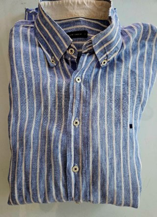 Camisa rayas Purificación García azul y blanco