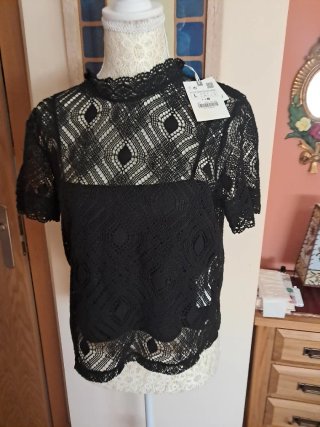 Camiseta Crochet Negra Talla L