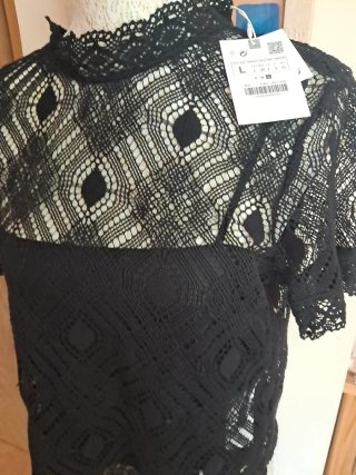 Camiseta Crochet Negra Talla L