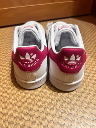 Zapatillas Adidas Stan Smith J Blancas y Rosas