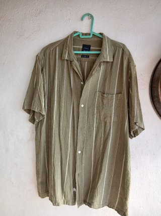 Camisa de rayas verde hombre XXL