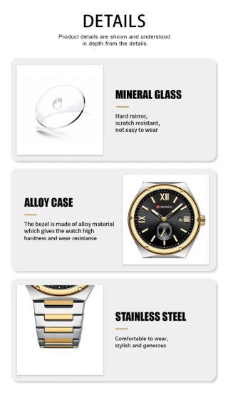 Reloj Curren Hombre Oro y Plata