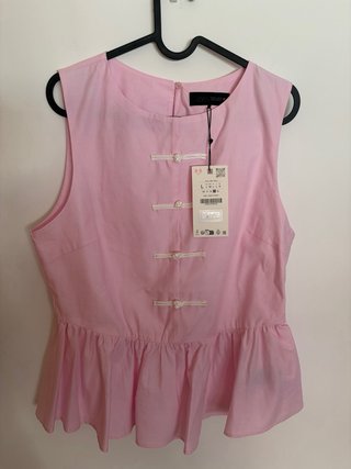 Top peplum Zara rosa