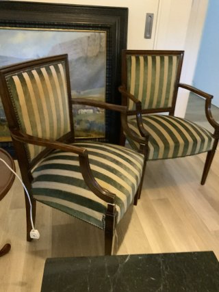 Pareja Sillas Brazos Vintage Terciopelo Madera