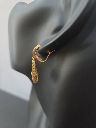 Pendientes Oro 18k Antiguos Piedras
