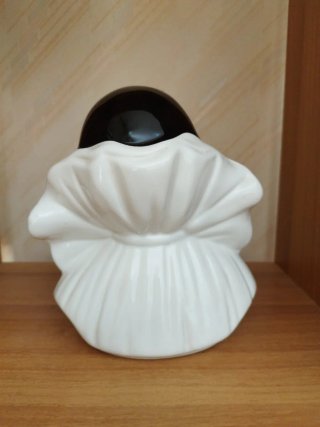 Statuetta ceramica clown con fiore
