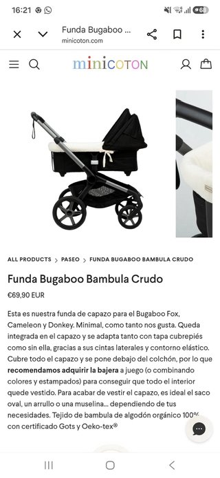 Funda MINICOTON para carrito BUGABOO