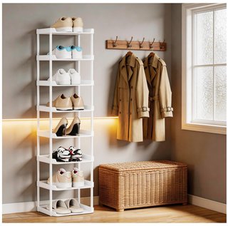 Zapatero 8 niveles 8 pares blanco