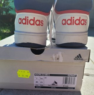 Scarpe Adidas alte bianche e blu