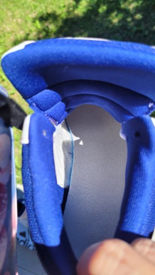 Scarpe Adidas alte bianche e blu