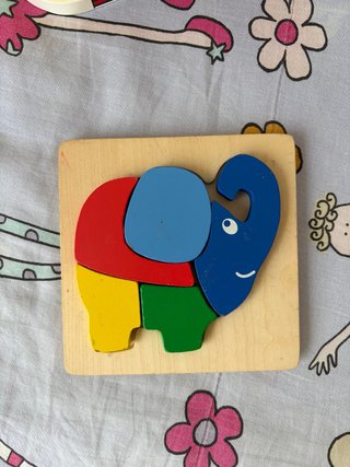 Puzzle de madera elefante colores