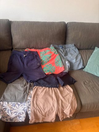 Lote 4 pantalones cortos + 3 bañadores, zara, pull