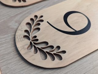 Números de mesa de madera ideal para bodas (1-15)