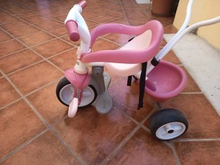 Triciclo Smoby evolutivo rosa con mango