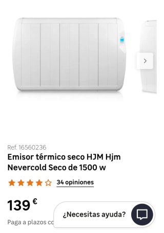 Emisor Térmico HJM NEVERCOLD Radiador Eléctrico