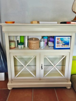 Mueble de entrada blanco roto madera