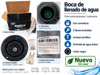 Boca llenado agua autocaravana con llave