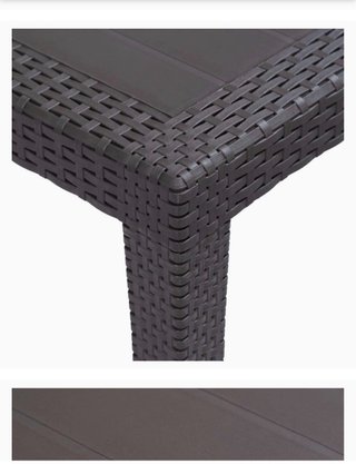 Mesa jardín plástico ratán marrón 79x79x72 cm