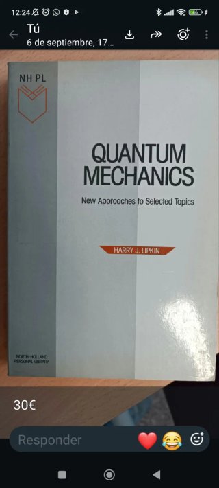 Quantum mechanics.Mecanics cuantica.Lipkin.Fisica