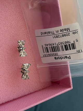 Pendientes Pandora Lazo Brillante Plata