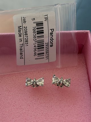Pendientes Pandora Lazo Brillante Plata