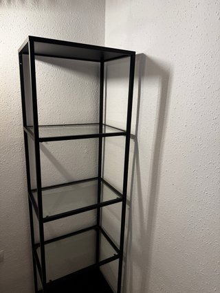 Estantería IKEA VITTSJO Negra y Transparente