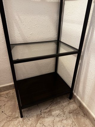 Estantería IKEA VITTSJO Negra y Transparente
